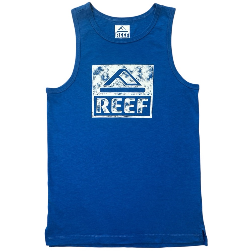 Reef Men's Blue Tank Top Sleeveless Cotton Beach Surf Muscle Shirt Size Small